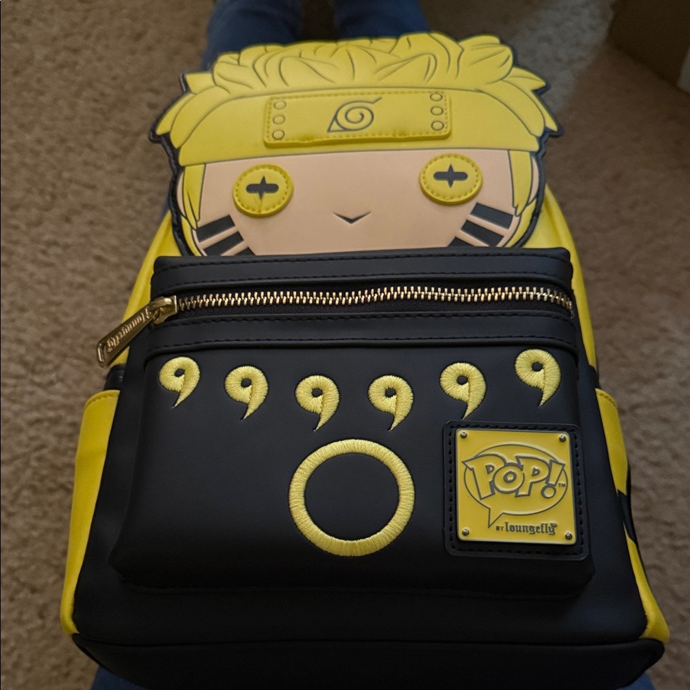 Naruto Loungefly Yellow and Black Backpack